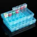 Mr. Pen- Bead Storage Containers, 28 Grids, 2 Pack, Transparent Blue Small Bead Organizer Box