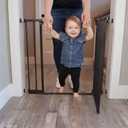Toddleroo by North States - StepSafe Auto-Close Baby Gate: Pressure or Hardware Mount Metal Safety Gate with Swing Control - Adjustable 29-38 Inches Wide; 30 Inches Tall - Black