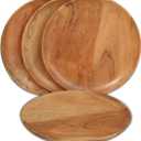 DEVLA Natural Acacia Wooden Charger Plates For Dinner (10x10 inch) Small Round Wood Charger Plates Set of 4 For Kitchen Use, Table Centerpieces | weddings, Parties, Anniversaries, Festival Gifts