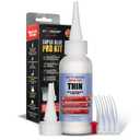 Starbond Super Fast Thin CA Glue Super Glue Pro Kit with Precision Microtips Anti-Clog Cap & Extra Nozzles Premium Cyanoacrylate Adhesive for Cracks, Joints, Woodturning, Hobby & Repairs, 2 oz