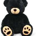 LotFancy Teddy Bear Stuffed Animals, 20 inch Soft Cuddly Plush Black Bear, Cute Plush Toy with Footprints, Gift for Kids Baby Toddlers on Baby Shower, Birthday, Christmas, Easter Decoration