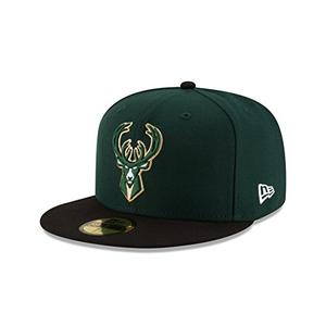 New Era NBA Milwaukee Bucks Men's 2-Tone 59FIFTY Fitted Cap, 7.5, Dark Green