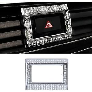 Bling Hazard Warning Button Cover Sticker Compatible with Honda 10th gen Honda Civic/Accord (2018-2022) Zinc Alloy Crystal Warning Light Decal
