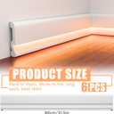 Briwooody 6 Pcs Baseboard Molding with LED Duct 2.6FT/0.8M White Baseboard Molding for Wall Skirt Lighting Channel Skirtingboard Fits for Your Choice of LED Strips (Classic)