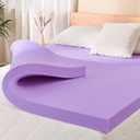 2 Inch Twin Lavender Scented Memory Foam Mattress Topper for Pressure Relieving, Ventilated for Cooling Sleep, CertiPUR-US Certified, Medium Feel Mattress Pad in a Box, 38"x75", Twin Size