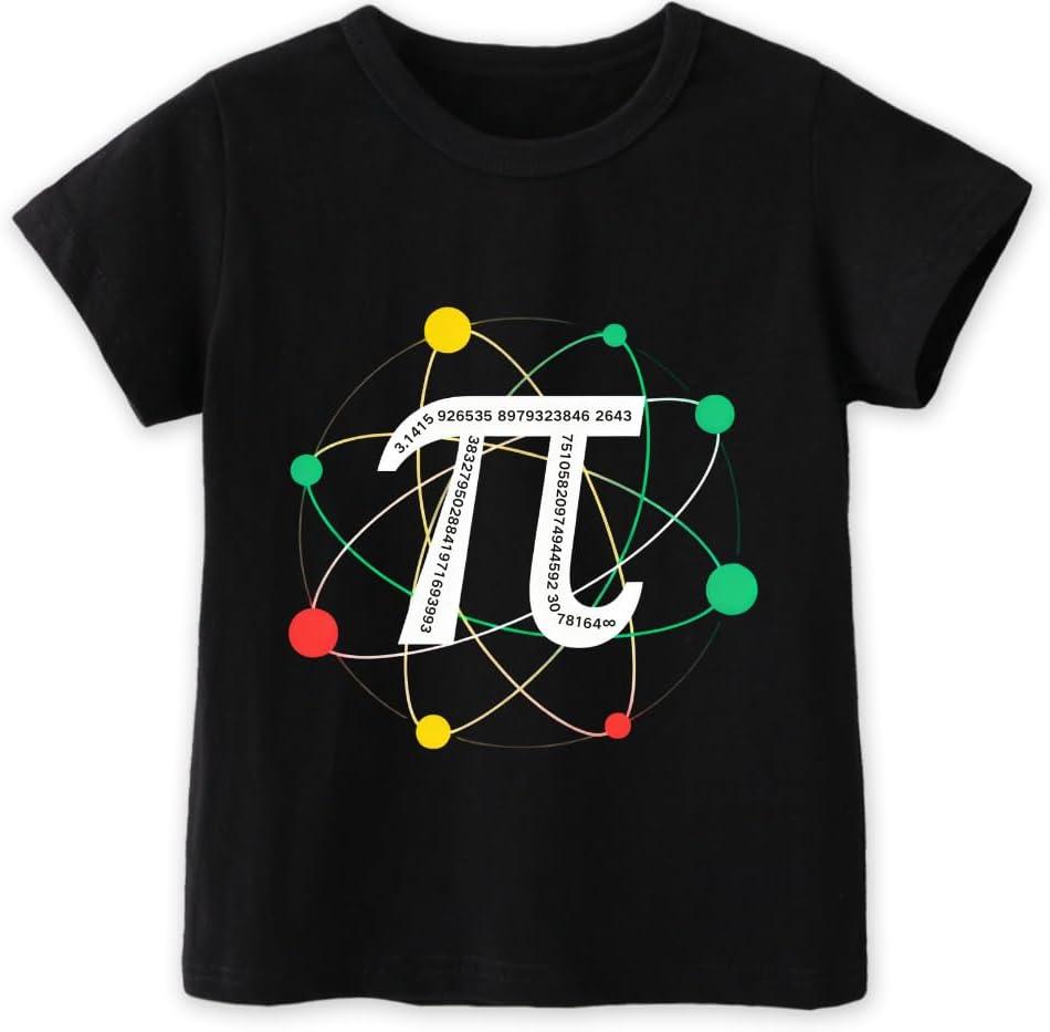 Pi Day Shirt Kids – Toddler Boys Girls Happy Pi Day T-Shirt Math Pirate 3.14 Pie Coincidence Outfit Size 140 Black