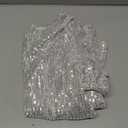 Women's Sparkly Sequin Tops Ruffle Sleeve Glitter Blouses Sparkle Shirt Dressy Party Concert Disco Outfits 2025 (Medium, Silver)