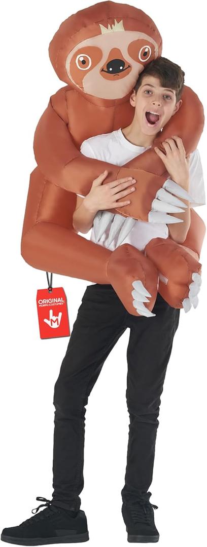 Morph Inflatable Sloth Costume For Kids, Blow Up Sloth Outfit, Fun Animal Costume, Kids Inflatable Costume
