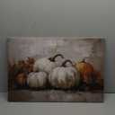 TLESKE Vintage Fall Pumpkins Canvas Wall Art Decor, Rustic Aesthetic Farmhouse Autumn Wall Art Prints for Living Room Bedroom Kitchen, Thanksgiving Decorations Wall Artwork Picture Framed, 16x24in