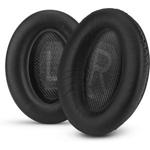 Replacement Earpads for Bose QuietComfort 35 (QC35) & 35 II (QC35 ii) Headphones, With Memory Foam, Leather & Added Thickness for Better Comfort & Noise Isolation