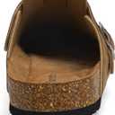 Torotto Womens Clogs Cork Footbed Suede Slippers Arch Support Potato Shoes with Adjustable Buckle (Brown)
