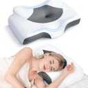 Osteo Cervical Pillow for Neck Pain Relief, Hollow Design Odorless Memory Foam Pillows with Cooling Case, Adjustable Orthopedic Bed Pillow for Sleeping, Support for Side Back Sleepers (Queen(25.5*16.5*5.2/4.1 inches), Dark Grey)