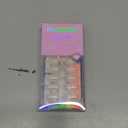 BTArtbox Press On Nails Short - White Soft Gel Press On Nail, Square Chrome Nail Tips Glue On Nails, Reusable Stick On Nails in 15 Sizes - 30 Soft Gel Fake Nails Kit, Vanilla Glazed