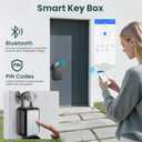 Smart Key Lock Box Electronic Bluetooth Lock Box with TTLOCK APP Control & PIN Code Types,Share eKey Lock Box for Airbnb Realtor House Office with Removable Shackle