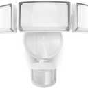 LUTEC 72W 7500LM LED Security Lights Motion Sensor Light Outdoor, 5000K Daylight, IP65 Waterproof, Dusk to Dawn, 3-Head Motion Detected Flood Light for Garage, Yard, Porch(White)