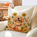 2 x RABUSOFA Fall Dog Pillow Covers 18x18 Inch,Autumn Sunflower Decor Thanksgiving Outdoor Cushion Case Farmhouse Decoration for Home Couch Orange(Orange, 18" x 18") (Yellow)
