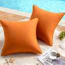MIULEE Pack of 2 Decorative Outdoor Waterproof Pillow Covers Square Garden Cushion Sham Throw Pillowcase Shell for Fall Patio Tent Couch 18x18 Inch Burnt Orange