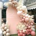 147Pcs Boho Dusty Rose Pink Balloon Arch Garland Kit Neutral Nude Mauve Pastel Pink White Sand Ivory White Balloons for Girls Baby Shower Bridal Shower Birthday Wedding Party Decorations