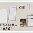 Bulletin Board Cork Board with Linen, 100% Wood Framed 24" x 36" Bulletin Board Decorations, Pin Boards for Walls, Wall Mounted Fabric Picture Board with 10 Pushpins for School, Home & Office, White