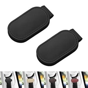 Multifunctional Magnetic Clip, Soft Small Leather Clip as Money Clip, Strap Clip and Memo Clip (Black)