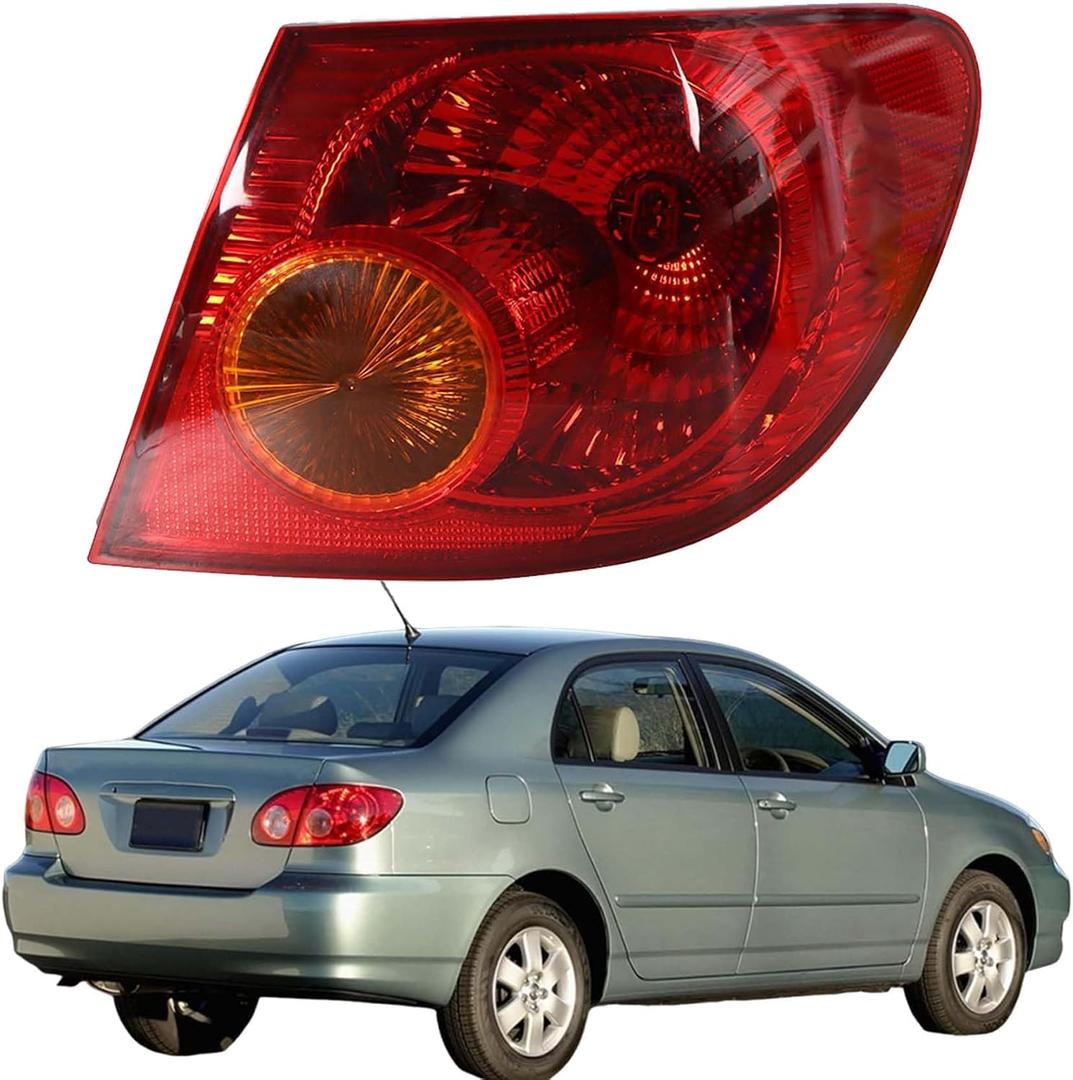 WFLNHB Tail Light Replacement for Toyota Corolla 2005-2008 Red Brake Lamp Right Passenger Side Taillamp 8155002290