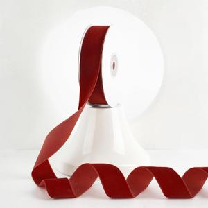 2 x MEEDEE Rust Velvet Ribbon 1 Inch Single Face Nylon Velvet Ribbon 2 Rolls 20 Yards Rust Red Ribbons for Christmas Tree, Gift Wrappig, Rustic Wreath, Velvet Bow Making, Floral Bouquet, Home Decor