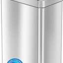 iTouchless 68 Liter / 18 Gallon Wings-Open Lid Sensor Kitchen Trash Can with Odor Filter, Dog-Proof Slim Automatic Large Capacity Stainless Steel Garbage Recycling Bin for Home Office Business Garage