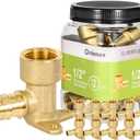 12 Pack Orianse 1/2" Brass Cold Expansion Drop Ear Elbow,1/2" PEX-A x 1/2" NPT Female Threaded Pex-A Fittings for For Pex Pipe connection, NSF/ANSI 61 NSF 372 Certificate, ASTM F1960 Certified