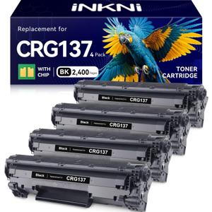 InkNI 137 Compatible Toner Cartridge Replacement for Canon 137 Black Toner Cartridge CRG 137 Compatible with Imageclass D570 MF232w MF216n MF236n (4 Pack / 137 Black)