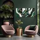 3PCS Emerald Green Wall Art Green and Gold Abstract Canvas Prints Abstract Marble Texture Picture Paintings for Living Room Bedroom Office Decor Framed(Abstract-2,16.00" x 24.00" x 3Pcs)
