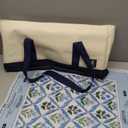 Yellow Mountain Imports American Mahjong Set, Harbor Snow with Beige and Blue Canvas Tote Bag - 4 All-in-One Racks with Pushers, Wright Patterson Scoring Coins, Dice, & Wind Indicator