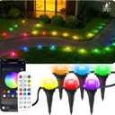 50Ft Permanent Outdoor Ground Lights Smart Color Changing, Pathway Christmas Lights Waterproof, Walkway Lighting for Outside Garden Back Yard Driveway Patio Sidewalk Landscape Path Decorations