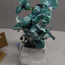 15 Inches Tall Artificial Silk Phalaenopsis Orchid Flower Plant Pot Teal Arrangements (Golden Blue)