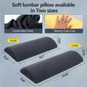 Cozyhealth - 2.95" H*18.7" L - Soft Small Lumbar Pillow for Sleeping, Memory Foam Back Lumbar Support Cushion for Lower Back Pain Relief Bed Waist Sleep Support Pillow for Side, Back(Dark Grey, Small)