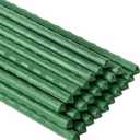 FORUP Garden Stakes, 25 Pack Steel Plant Stakes with Plastic Coating for Climbing Plants, Tomato Eggplant Bean Support, Rust-Resistant Outdoor Garden Stakes (58 Inch)