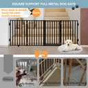 Full Metal Freestanding Dog Gates with Door, 36" Height Dog Fences for Indoor & Outdoor, Extra Wide Foldable Pet Gates for Stairs, Hallways, Doorways, Yard (4 Panels, 80" W 36" H)