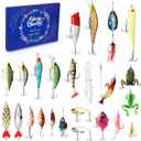 2025 Advent Calendar Fishing Christmas Countdown,24 Days Fishing Lure Countdown Calendar,2025 Xmas Surprise Gift for Adult Men or Teen Boys