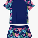 ADUKIDE Girls Rash Guard Swimsuit 2-Piece Bathing Suit UPF 50+ Summer Beach Swimwear, Size 10T