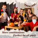 Syhood 32 Pcs Fake Mustaches Funny Self Adhesive Fake Beard Moustache Costume Realistic Beard for Masquerade Cosplay Decor