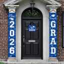 2 x Moukeren 3 Pieces 2026 Graduation Party Decorations Graduation Porch Sign Class of 2026 Grad Hanging Porch Banner Backdrop Door Sign for Grad Party Home Door Wall Decor(Blue)