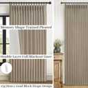 Pinch Pleated Drapes Linen Room Darkening Curtains 96 Inches Long for Bedroom, Taupe Black Out Floor to Ceiling Sound Dampening Double Layer Living Room Viral Windows Burg 2 Panels Set Burlywood Birch