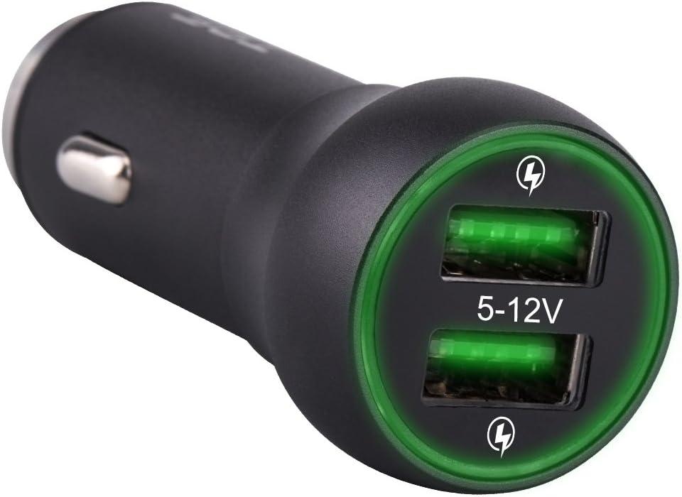 Mini 48W 4.8A Metal Dual USB Car Charger Adapter Black for iPhone 12 11 Pro Max XS XR X Plus 8 7 Galaxy S20 Ultra S10 S10+S10E Note LG iPad Pro Air Huawei Moto Pixel MP4 MP3