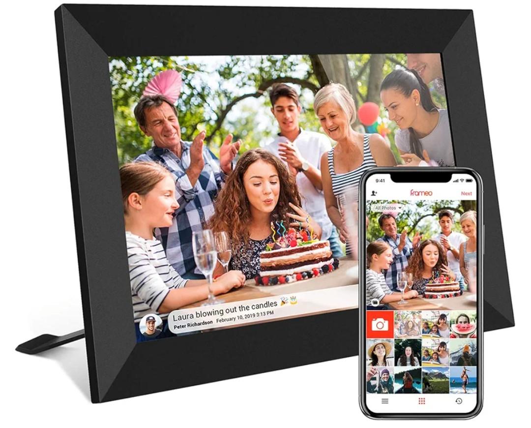 32GB FRAMEO 10.1 Inch Smart WiFi Digital Photo Frame 1280x800 IPS LCD Touch Screen, Auto-Rotate Portrait and Landscape, Built in 32GB Memory, Share Moments Instantly via Frameo App from Anywhere