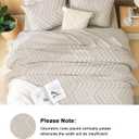 Litanika California King Size Comforter Set with Sheets Beige - 7 Pieces Bed in a Bag Cal King Chevron Tufted Complete Bedding Sets with Comforter, Sheets, Pillowcases & Shams