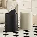 4 Gallon/15L Metal Trash Can with Lid, Bathroom Garbage Can Flipping Lid, Modern, Powder Room, Black Waste Baskets, for Bathroom, Commercial, Kitchen, Office, Hotel(15L-Black)