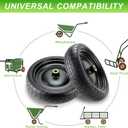 Cenipar 13" Flat-Free Tire and Wheel for 13"Garden Cart Tire Replacement with 5/8" Axle Borehole, 2.1" Offset Hub, 3.15" Wide Tires Used for Wheelbarrow Garden Cart and Trolleys, 2-Pack
