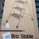 HBTower Step Ladder, Folding Step Stool with Wide Anti-Slip Pedal, 3 Step Ladder