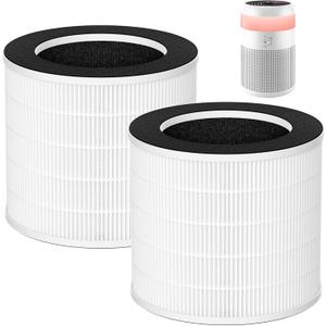2 Pack Demi Filter Replacement, Compatible with Afloia Demi Air Purifier, HEPA 360 3-Stage Filtration, Works for Hair Pet Dander, Odor, Dust Smoke, Pollen