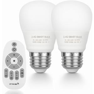 Smart Led Light-Bulb Dimmable with Remote-Control E26 9W Light Bulbs Adjustable Color Temperature (Warm/Cool) and Brightness, 2 Pack (2 Bulbs + 1 Remote)