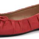 WHITE MOUNTAIN Women's Shoes Sakari Ballet Flat (10 Wide, Deep Red/Fabric)